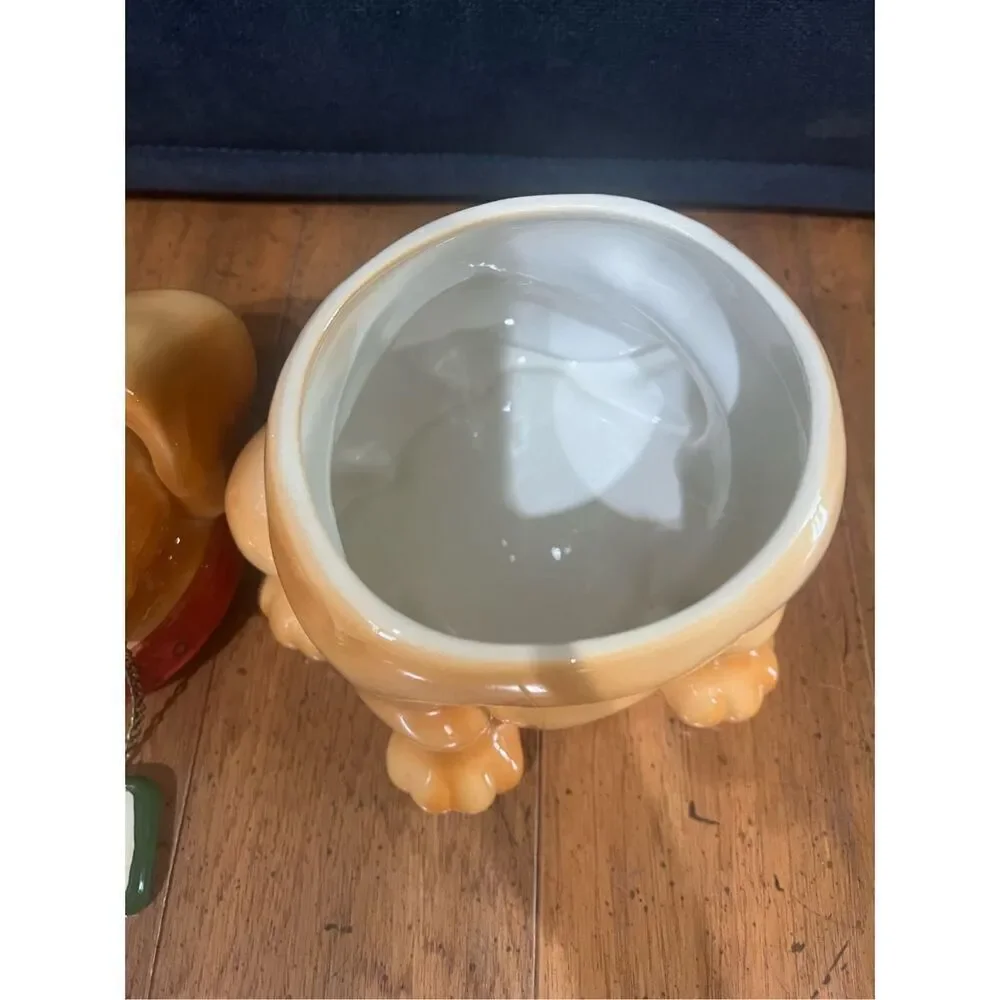 CKRO Puppy Dog Ceramic Merry Christmas or Welcome Sign Cookie Jar